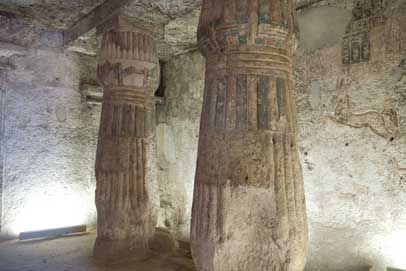 Pillars in the Egyptian Tomb of Panehsy